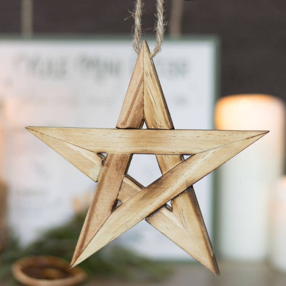 Wooden Pentagram Ornament