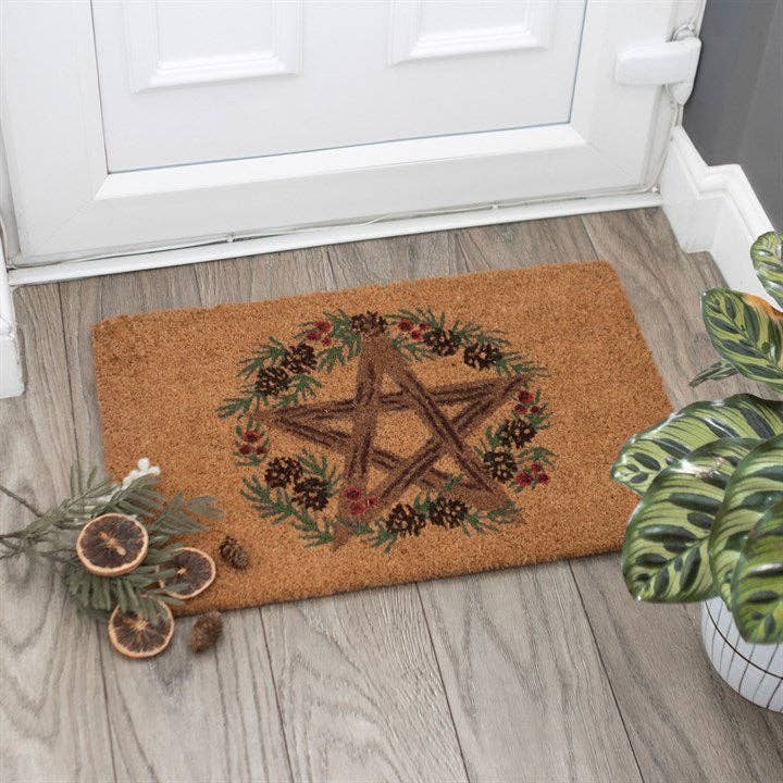 Winter Solstice Pentagram Doormat