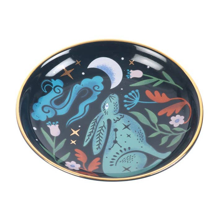 Mystical Midnight Hare Ceramic Dish