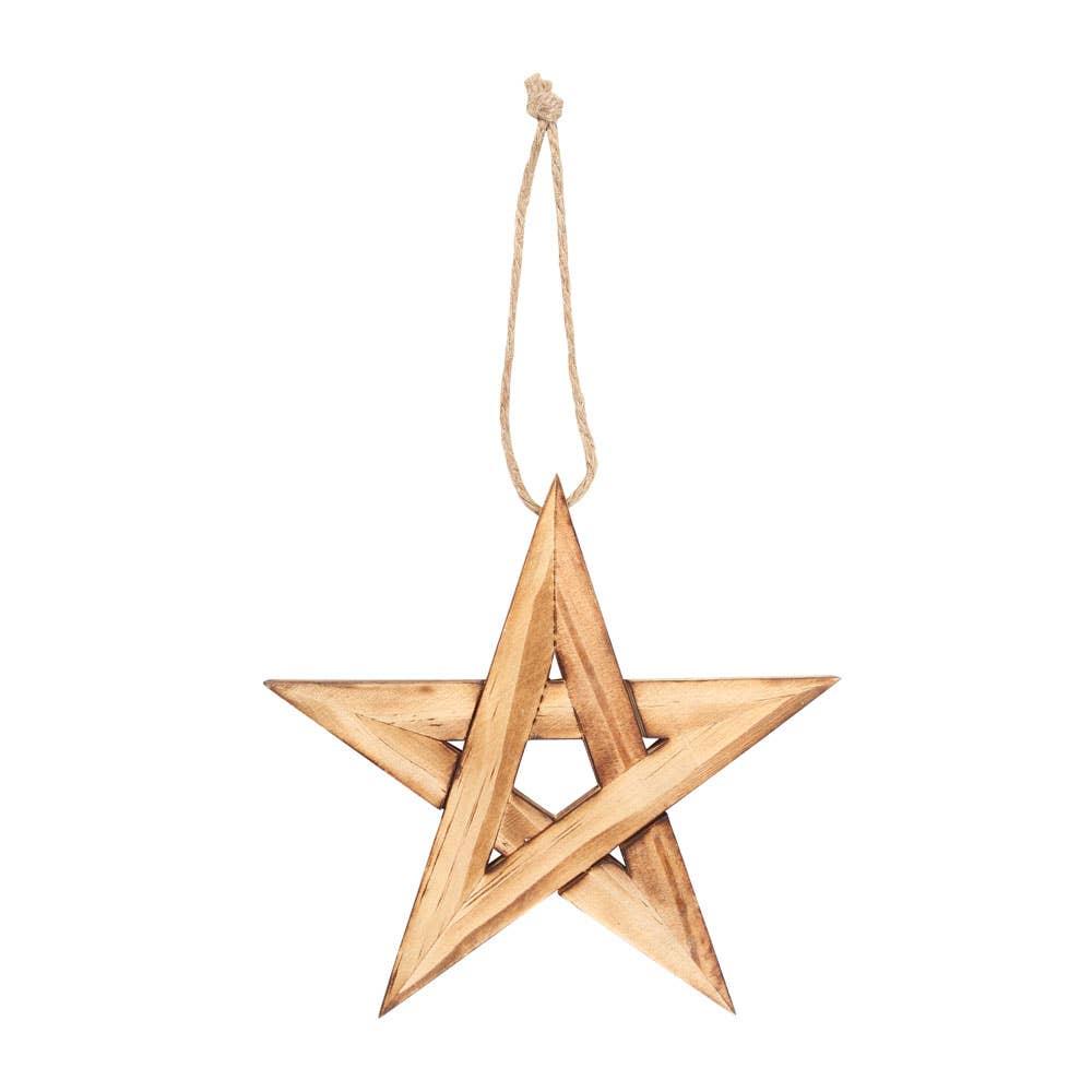 Wooden Pentagram Ornament